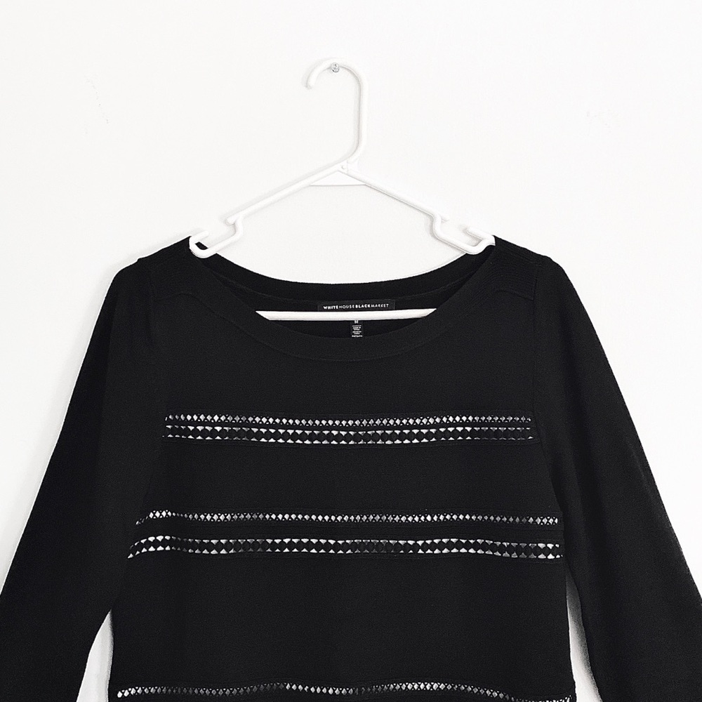 White House Black Market Embroidered Sweater - Picture 3 of 5